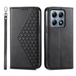 Per Xiaomi 14T Pro Custodia per telefono in pelle magnetica con texture di vitello a griglia cubica (nero)