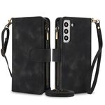 Per Samsung Galaxy S22+ 5G Dream 9-Card Zipper Wallet RFID Custodia in pelle per telefono con cordino (nero)