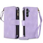 Per Samsung Galaxy S24 5G Dream 9-Card Zipper Wallet RFID Custodia in pelle per telefono con cordino (viola)