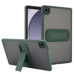 For Samsung Galaxy Tab A9 Skin Feel Holder PC Hybrid TPU Tablet Case(Dark Green)