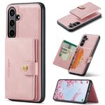 Per Samsung Galaxy S24 FE 5G JEEHOOD J01 Retro Custodia per telefono con portafoglio magnetico staccabile (rosa)