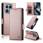 Per Xiaomi 14T Pro Custodia per telefono in pelle smerigliata magnetica con fibbia laterale (oro rosa)