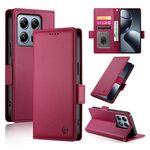 Per Xiaomi 14T Pro Custodia per telefono in pelle smerigliata magnetica con fibbia laterale (rosso vino)