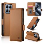 Per Xiaomi 14T Pro Custodia per telefono in pelle smerigliata magnetica con fibbia laterale (marrone)