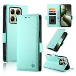 Per Xiaomi 14T Custodia per telefono in pelle smerigliata magnetica con fibbia laterale (verde menta)