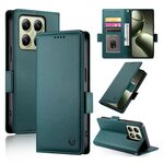 Per Xiaomi 14T Custodia per telefono in pelle smerigliata magnetica con fibbia laterale (verde scuro)