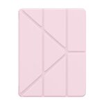 For iPad Pro 13 2024 Baseus Minimalist Series Y-shaped Tri-fold Leather Tablet Case(Pink)