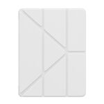 For iPad Air 13 2024 Baseus Minimalist Series Y-shaped Tri-fold Leather Tablet Case(White)