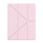 For iPad Air 13 2024 Baseus Minimalist Series Y-shaped Tri-fold Leather Tablet Case(Pink)