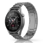 Per Huawei Watch GT 5 / GT 4 46mm Button Style Three Beads Cinturino per orologio in acciaio al titanio a sgancio rapido (grigio)