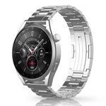 Per Huawei Watch GT 5 / GT 4 46mm Button Style Three Beads Cinturino per orologio in acciaio al titanio a sgancio rapido (argento)