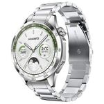Per Huawei Watch GT 5 46mm Cinturino per orologio in acciaio inossidabile con fibbia piatta curva a tre perline (argento)