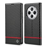 Per Redmi 14C 4G LC.IMEEKE Custodia in pelle con texture in fibra di carbonio (nero orizzontale)
