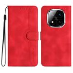 Per Redmi Note 14 Pro+ 5G Custodia in pelle con motivo a cuore (rosso)