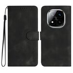 Per Redmi Note 14 Pro+ 5G Custodia in pelle con motivo a cuore (nero)