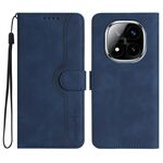 Per Redmi Note 14 Pro+ 5G Custodia in pelle con motivo a cuore (blu reale)