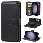 Per Samsung Galaxy S25+ / S24+ 5G Portafoglio multifunzione 10 slot per carte Custodia in pelle per telefono (nero)