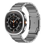 Per Samsung Galaxy Watch Ultra 47mm cinturino in acciaio al titanio con fibbia tartaruga a tre perline (grigio)