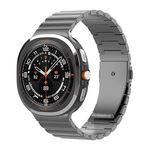 For Samsung Galaxy Watch Ultra 47mm One Bead Flat Buckle Pure Titanium Watch Band(Grey)