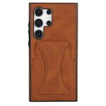 Per Samsung Galaxy S24 Ultra 5G Custodia protettiva antiurto ultrasottile con supporto (marrone)
