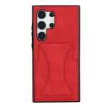 Per Samsung Galaxy S24 Ultra 5G Custodia protettiva antiurto ultrasottile con supporto (rosso)