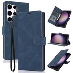 Per Samsung Galaxy S24 Ultra 5G Custodia per telefono in pelle di vitello con texture Fantasy Skin-feel (blu)