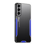 Per Samsung Galaxy S22 5G Blade Series TPU Hybrid Metal Phone Case (Blu)