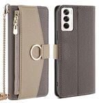 Per OPPO Reno12 5G Global Crossbody Litchi Texture Custodia in pelle per telefono (grigio)