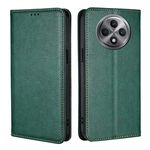 Per OPPO Reno12 F 5G Custodia magnetica in pelle tinta unita Gloss Oil (verde)