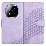 Per Redmi Note 14 Pro+ 5G YX0060 Custodia in pelle con motivo a testa di elefante e cordino (viola chiaro)