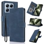 Per Xiaomi 14T Pro Custodia per telefono in pelle di vitello con texture Fantasy Skin-feel (blu)