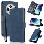 Per Redmi 14C 4G Custodia per telefono in pelle di vitello con texture Fantasy Skin-feel (blu)