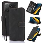 Per Redmi K70E Custodia per telefono in pelle di vitello con texture Fantasy Skin-feel (nero)