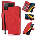 Per Redmi K70E Custodia per telefono in pelle di vitello con texture Fantasy Skin-feel (rosso)