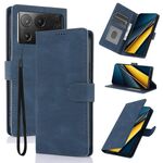 Per Redmi K70E Custodia per telefono in pelle di vitello con texture Fantasy Skin-feel (blu)