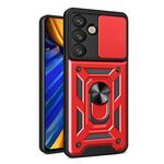 Per Samsung Galaxy S25 5G Custodia per fotocamera scorrevole in TPU+PC (rosso)