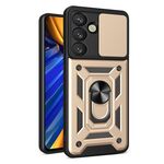 Per Samsung Galaxy S25 5G Custodia per fotocamera scorrevole in TPU+PC (oro)