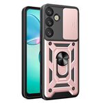 Per Samsung Galaxy S25+ 5G Custodia per fotocamera scorrevole in TPU+PC (oro rosa)