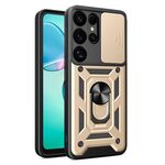 Per Samsung Galaxy S25 Ultra 5G Custodia per fotocamera scorrevole in TPU+PC (oro)