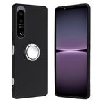 Per Sony Xperia 1 IV Custodia per telefono in TPU con supporto ad anello opaco (argento)