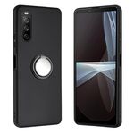 Per Sony Xperia 5 IV Custodia per telefono in TPU con supporto ad anello opaco (nero)