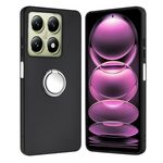 Per Xiaomi 14T Custodia per telefono in TPU con supporto ad anello opaco (argento)