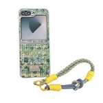 For Samsung Galaxy Z Flip6 Illusory Color Weaving Texture Phone Case with Color Strap(Green)