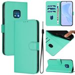 For Nokia XR20 Skin Feel Solid Color Leather Phone Case with Lanyard(Green)
