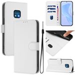 For Nokia XR20 Skin Feel Solid Color Leather Phone Case with Lanyard(White)