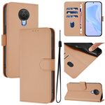 For Nokia 6.3 / G20 / G10 Skin Feel Solid Color Leather Phone Case with Lanyard(Nude)