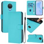 Per Nokia 6.3 / G20 / G10 Custodia in pelle tinta unita con cordino (blu lago)