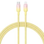 Cavo di ricarica rapida Baseus Discolor Series 20W USB-C/Type-C a 8 pin, lunghezza cavo: 2 m (giallo)