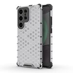 For Samsung Galaxy S25 Ultra 5G Honeycomb Shockproof Phone Case(White)