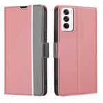 Per OPPO Reno12 5G Global Twill Texture Custodia in pelle con pulsanti laterali (rosa)